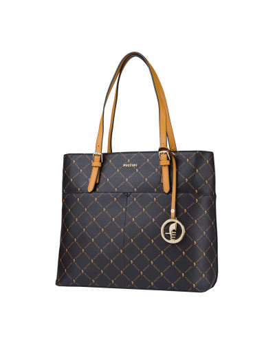 Torebka damska Puccini MONOGRAM BLXP0008 2 brąz